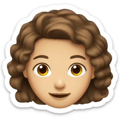 brown hair girl with brown eyes smilig sticker