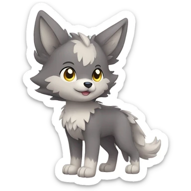 Kawaii Cute Winged Wolf-Pokémon full body sticker