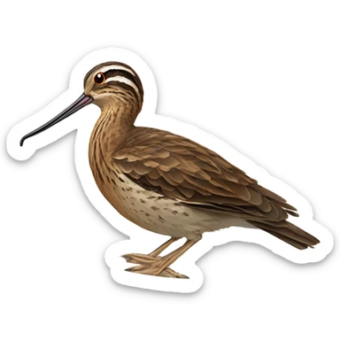 Snipe bird eating brown croissant while sitting on the toilet sticker