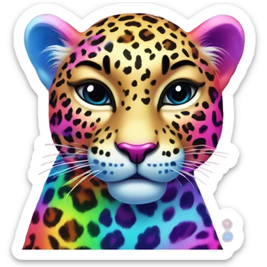 lisa frank rainbow leopard sticker