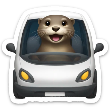 Otter in car  sticker