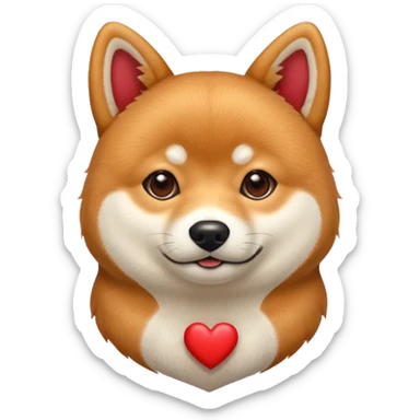 Shiba Jasper red heart sticker