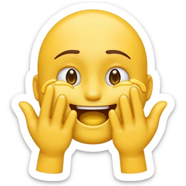 emoji that’s choking itself with their hands with a smile and tears  sticker