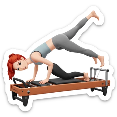 Pilates + red hair + white girl + reformer sticker