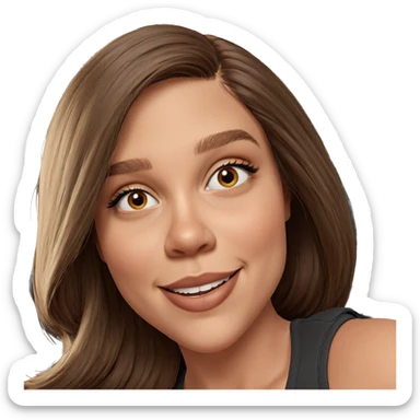 smiling girl with brown hair sticker