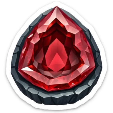 Natural crystal ruby-garnet-blood-obsidian-geode sticker