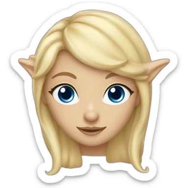 Une elfe blonde aux yeux bleus sticker