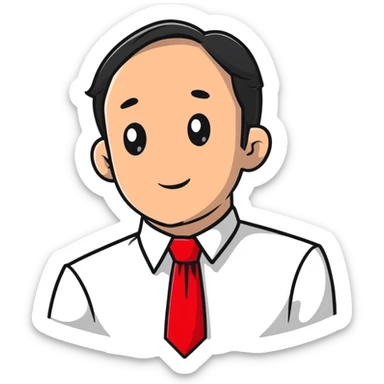 red necktie, formal business accessory sticker