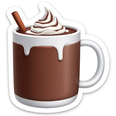 Hot chocolate in a mug ￼ also someone drinking it sticker