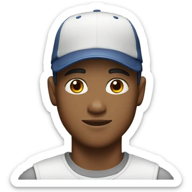 young guy in a cap with brown eyes and short hair  sticker