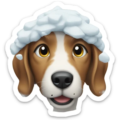 Dog playing in snow sticker