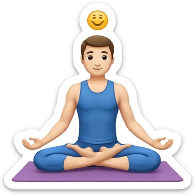 man doing yoga sticker