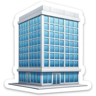 Modern office building with glass windows sticker