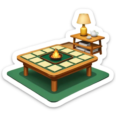 Japanese kotatsu table - green sticker