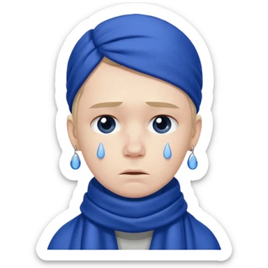 Sad Glasgow rangers fan wearing scarf only. sticker