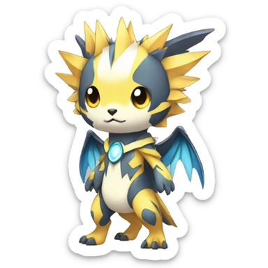 cute cool edgy sharp ethereal magical Digimon-Fakemon-animal full body sticker