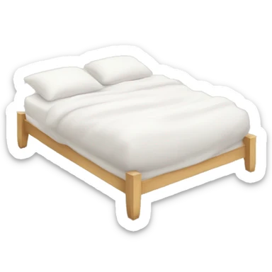 White bed with pillows  sticker