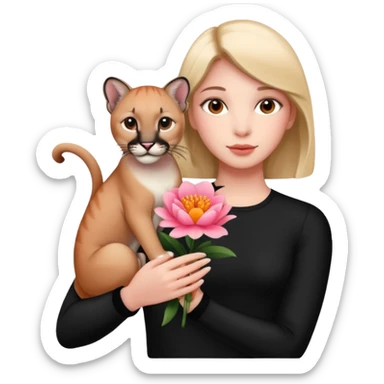 a flower in hand that holds the puma sticker