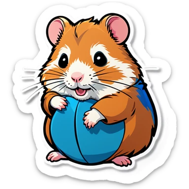 father and baby hamster sticker