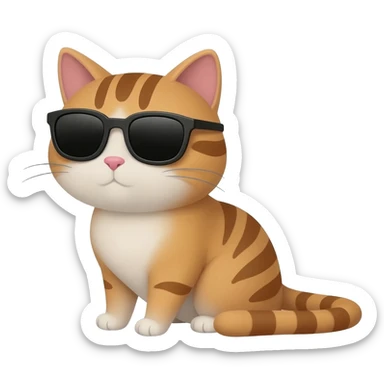 Cat wearing sunglasses sticker