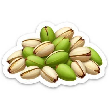 Heap of raw pistachio with shells, natural and organic, close-up view sticker