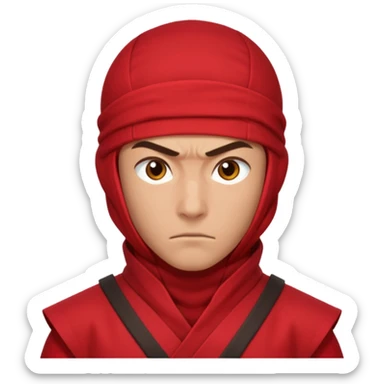 brown ninja red clothes sticker
