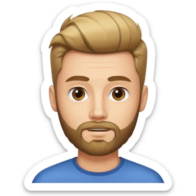 Chico joven con barba cara alargada y tupé sticker