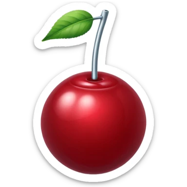 metallic dark red cherry candy sticker