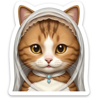brown tabby cat brides sticker