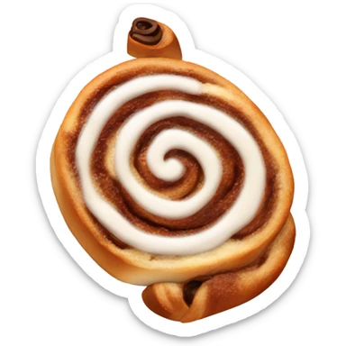 Cinnamon roll with coffee sticker