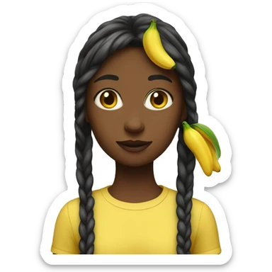 Girl with banaa sticker