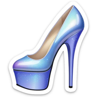 sparkly platform periwinkle heels sticker