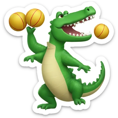 A crocodile juggling  sticker