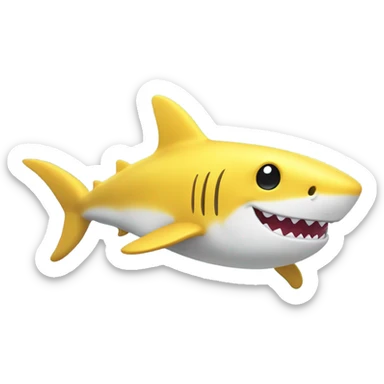 Baby shark smiling yellow  sticker