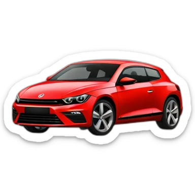 Red Volkswagen scirocco sticker