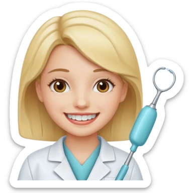 Girl with dentist clothes sticker