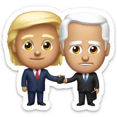 Trump and Biden  sticker