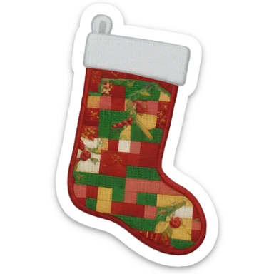 Needlepoint Christmas stocking sticker