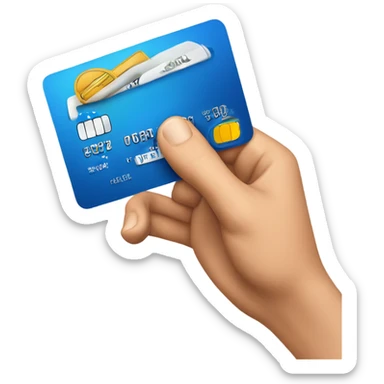 Hand Slamming down a credit card sticker