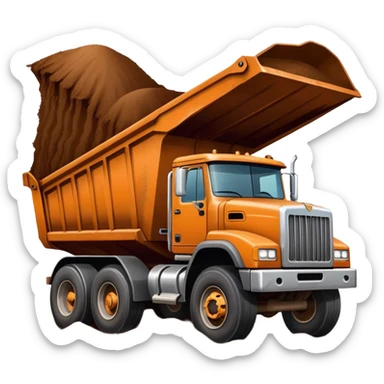 18 wheeler dumping dirt sticker