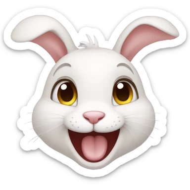 A little rabbit who loves to laugh sticker