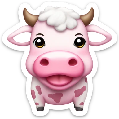 pink cute cow chibi  sticker
