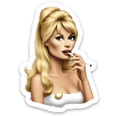 Brigitte Bardot smoking cugarette   sticker