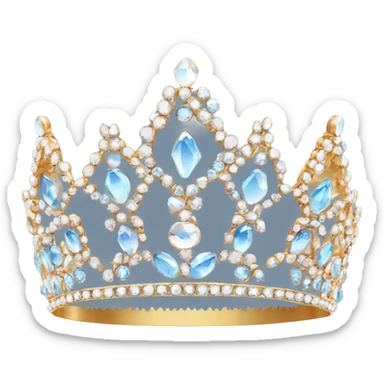 dainty jeweled crystal tiara sticker