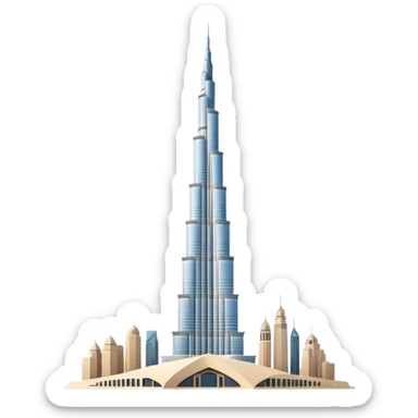 Burj Khalifa, light beige, modern minimalism sticker