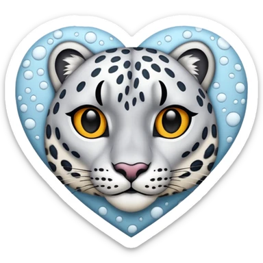 Snow-Leopard-patterned heart sticker