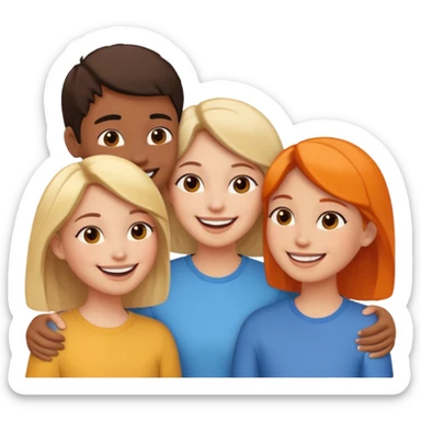 Three friends talking and looking each other sticker