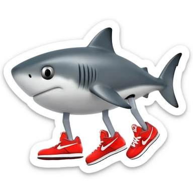 Tiburón con tres patas y tenis nike sticker