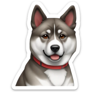Akita inu brindle grey and red sticker
