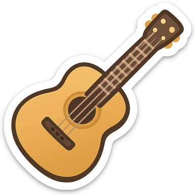 acoustic guitar, twitter emoji style sticker